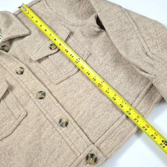 HUNTER Women's Button Down Collared Cream Merino Wool Jacket Pockets Size Small - Picture 16 of 16